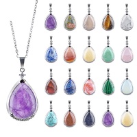 Collier ras du cou en quartz rose naturel en forme de goutte d'eau, pierre de guérison en cristal, collier de mode en cornaline pour cadeau DIY - Vente en gros