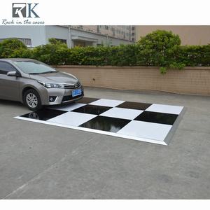Pistes de danse blanches brillantes pour fêtes et événements, décorations de piste de danse noire à carreaux pour mariages - Product Image 3