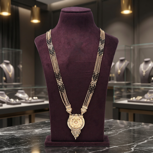 Traditional Indian Designs Mangalsutra, Gold Pendant Mangalsutra, Indian Wedding Mangalsutra, <b>Black</b> Beads For Gold Mangalsutra. - Product Image 1