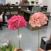 Vente en gros de fleurs artificielles en hydrangea imprimées en 3D, couleur saumon clair, toucher réel, pour la décoration de bouquets de mariage