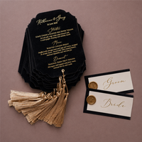 Cartes de menu de mariage personnalisées, cartes de menu de luxe avec dorure à chaud pour réception de mariage, impression personnalisée