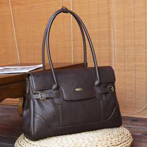 Sacs à main personnalisés OEM/ODM pour femme, style vintage, en cuir véritable huilé, grande capacité, sacs à bandoulière pour femme - Product Image 3