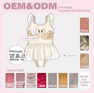 Traje <span class=keywords><strong>de</strong></span> Baño <span class=keywords><strong>de</strong></span> Una Pieza con Falda Tutú Personalizado para Niñas, Muestra Rápida 1-<span class=keywords><strong>3</strong></span> Días, OEM/ODM, 2-12 Años, Traje <span class=keywords><strong>de</strong></span> Baño Infantil con Estampado <span class=keywords><strong>de</strong></span> Cisne/Princesa - Product Image 2