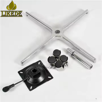 Base de chaise pivotante chromée robuste, réglable en hauteur, mobile, à 4 pieds, pour mobilier de bureau