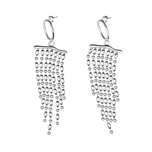 Fashion Drop Earrings 316L Stainless Steel PVD <b>Gold</b> Plating Sustainable Resistant Long Chain Dangle Jewelry - Product Image 2