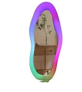 <span class=keywords><strong>Specchio</strong></span> Mango luminoso nuvola <span class=keywords><strong>specchio</strong></span> piano RGBW colore lampada da terra decorazione parrucchiere irregolare <span class=keywords><strong>specchio</strong></span> a figura intera - Product Image 1