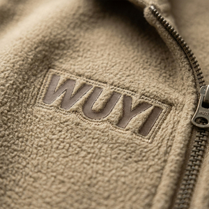 Sudadera con capucha de forro polar grueso para hombre, estilo vintage, oversize, con cremallera, color caqui, con logo personalizado, WUYI, estilo streetwear estético, tendencia 2026 - Product Image 4