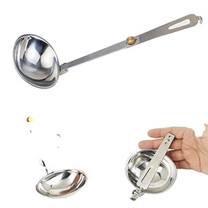 Cuchara Plegable de Acero Inoxidable con Gancho Antideslizante, Cuchara <span class=keywords><strong>para</strong></span> Sopa, Utensilios de Cocina <span class=keywords><strong>para</strong></span> Camping, Picnic y <span class=keywords><strong>Barbacoa</strong></span> + Bolsa - Product Image 2