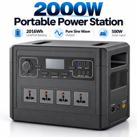 Station Portable Rechargeable 2000W, Batterie LiFePO4 2016Wh, Générateur Extérieur, Panneau Solaire, Alimentation de Secours pour Voiture, Onde Sinusoïdale Pure, MPPT