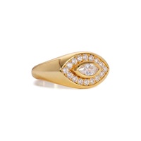 Bague en argent sterling 925 Fashion Eye Bague chevalière en or vermeil Bague en zircone