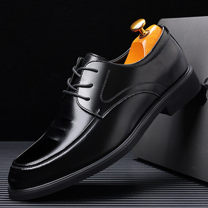 Zapatos Oxford de Cuero para Hombre, Punta Puntiaguda, Suela de Goma Antideslizante, Zapatos de Vestir para Boda, Otoño, Formales, Cómodos, Estilo Británico - Product Image 1