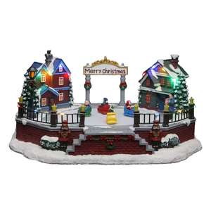 Adorno De Navidad <span class=keywords><strong>Noel</strong></span> Maison de Noël Maisons de village de Noël en résine faites à la main avec lumière LED et voitures tamponneuses mobiles pour enfants - Product Image 1