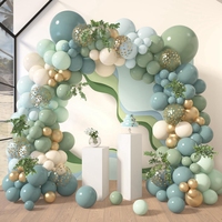 Staubsalbei grün Ballongirlande-Set metallisch Gold Latex-Ballons Bogen Party Ballons für Geburtstag Hochzeit Baby-Shower-Party