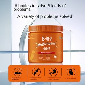 Integratori Multivitaminici 8-in-1 per Cani e Gatti Inglesi, Compresse Morbide Nutrizionali in Flaconi per la Cura degli Animali - Product Image 2