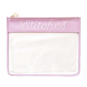 特注プロジェクトバッグブロックカラートリムジッパーポーチ付き針先刺繍用大きなステッチクリアジッパーポーチ - Product Image 4