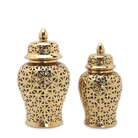 J141G Canton-fair-best-seller-produit pot à gingembre en céramique fabrication de vases creux pot temple en porcelaine pour décoration