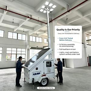 Tour d'éclairage mobile solaire OEM personnalisable 1800W avec panneaux coulissants – Vente directe fabricant – Éclairage monté sur remorque - Product Image 2