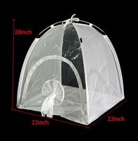 Cage de transport anti-insectes, 1 pièce, 22x22x28 pouces, Portable, transparente, noir, filet d'élevage de mouches, domestique, aviation