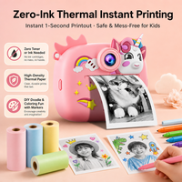 Kamera Instan Anak Dual Kamera Tanpa Tinta Printer Foto Thermal 24MP1080P HD Kamera Digital Mainan untuk Anak Perempuan dan Laki-laki