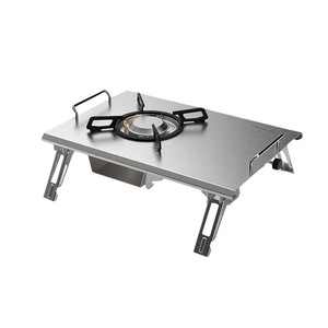 Estufa de Gas Portátil Plegable IGTl-010, Ligera, para Acampar al Aire Libre, Color Plateado - Product Image 1