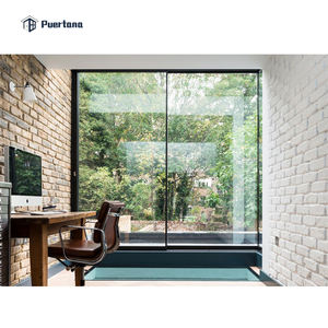 Minimalist Design Modern Villa House Large Glass Ultra Slimline Narrow Black Aluminium Slim <strong>Sliding</strong> Patio <strong>Door</strong> - Product Image 4