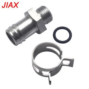 1/2" Barb to G1/4 BSPP Straight <b>Hose</b> Fitting Adapter with Spring <b>Hose</b> <b>Clamp</b> & O-Ring, Auto Fluid Line Conversion Connector - Product Image 1