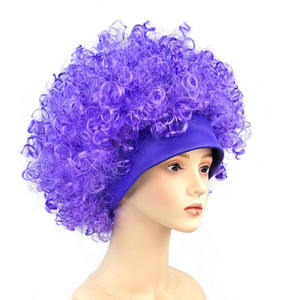 Perruque Afro Fan de la Coupe du Monde de Football 2026 Couleurs Drapeau National <span class=keywords><strong>avec</strong></span> Bandeau Imprimé Drapeau Coiffe Drôle de Clown Vente en Gros - Product Image 6