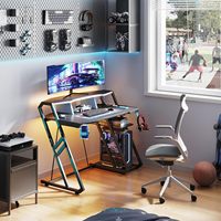 Anji Factory, fabricant de meubles modernes, table de jeu RGB, ergonomique, réglable en hauteur électriquement, bureau de jeu noir assis-debout