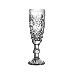Verres à vin en cristal sculptés fabriqués à la machine tasse en verre de flûte à champagne personnalisée multicolore pour cadeau de mariage avec boîte