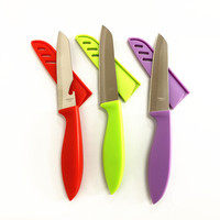 Nieuw Binnen 3.8 Inch Appelschilmessen Keukenschiller Roestvrijstalen Fruitsnijmes Met Plastic Handvat