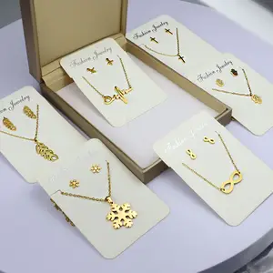 Stainless Steel Necklace Jewelry 18k Gold Necklace Pendant And Earring Jewelry Set/fashionable Jewelry Necklace