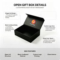 Coffret Cadeau Personnalisé avec Logo – 10 Boîtes Rigides Magnétiques en Carton Noir pour Cigarettes et Papier, Idéales pour l'Arrangement de Produits de Détail et Cadeaux