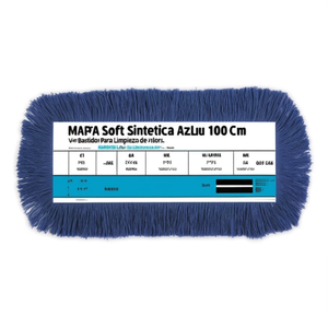Mop Sintetico Morbido Blu 100 Cm con Telaio per Pulizia Pavimenti - Product Image 2