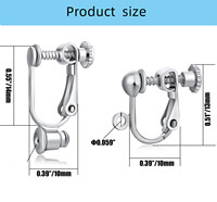 12 pièces, 2 styles, convertisseur de boucles d'oreilles à clip pour oreilles non percées, convertisseur de boucles d'oreilles à clip pour boucles d'oreilles pendantes et clous