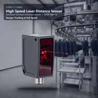 Système de convoyage aérien de vêtements avec capteur laser TOF WTT12 DTOF 1000Hz IP65 RS485 pour le suivi des cintres à pleine vitesse, usine OEM ODM