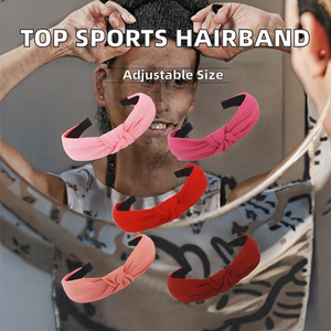 Meilleure Vente Bandeau Ajustable en Chiffon pour Hommes et Femmes, Serre-tête Sportif en Métal avec Double Frange et Nœud Papillon, Accessoire de Coiffure - Product Image 2