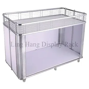 Custom Movable Supermarket Retail Products Advertising Display Stand Promotion Counter Table Easy To Install