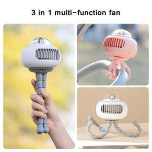 Nouveau ventilateur portable sans pales pour poussette, design dessin animé OVNI pieuvre, sans fil, sécurisé, rechargeable par USB, petit ventilateur de bureau - Product Image 6
