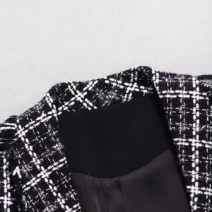<span class=keywords><strong>Blazer</strong></span> Elegante para <span class=keywords><strong>Mujer</strong></span>, Trajes de Tweed TR para Damas, Chaqueta de Traje Tartán, Ropa de Oficina para <span class=keywords><strong>Mujer</strong></span>, Blazers para <span class=keywords><strong>Mujer</strong></span> - Product Image 3