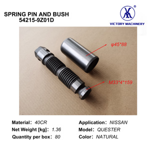 Broches de ressort d'essieu double à suspension pneumatique pour camion Nissan, longueur 159 de 54215-9Z01D - Product Image 2