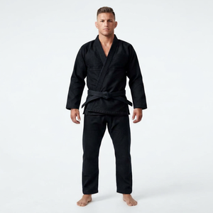 Men Training Uniform Long Sleeve <b>Wrap</b> Jacket And Matching Pants For Martial Arts Practice - Product Image 1