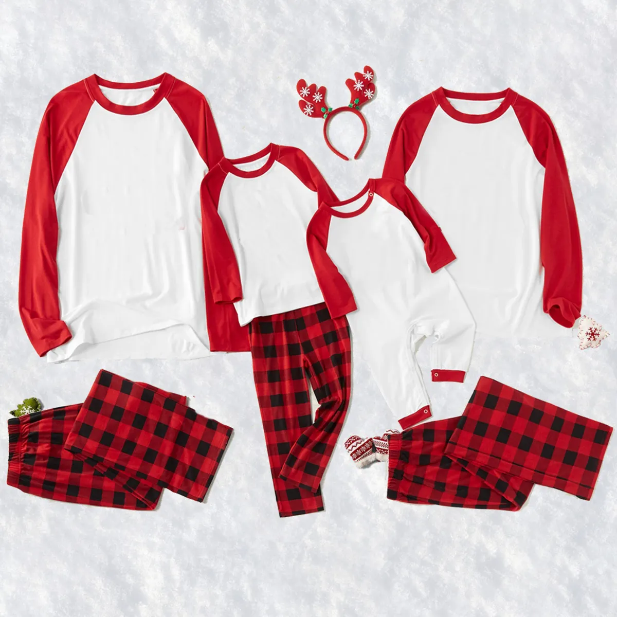 맞춤형 면 크리스마스 잠옷 어린이 아기 사용자 정의 빈 크리스마스 잠옷 일치하는 가족 크리스마스 잠옷