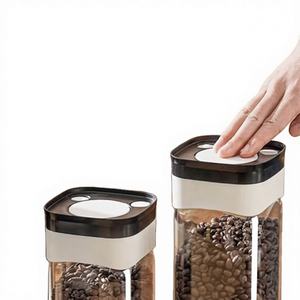 Remove air keep fresh <b>Vacuum</b> High Borosilicate Glass Food Grade Coffee Bean <b>Container</b> <b>Vacuum</b> <b>Sealed</b> Pump Lid Jar for tea leafs - Product Image 1