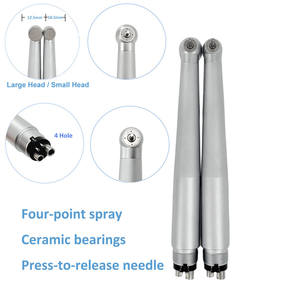 4-gaats hogesnelheids tandheelkundige turbine met keramische lagers, steriliseerbaar, met meerdere kopopties - Product Image 4