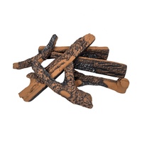 Bûches de cheminée en fibre céramique réalistes, bûches de feu artificielles en bois