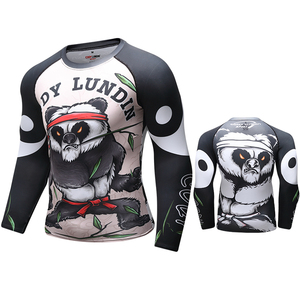 Stampa digitale con immagine di <span class=keywords><strong>film</strong></span> di cartoni animati con animali maglietta Kungfu con compressione personalizzata magliette da palestra per Fitness - Product Image 5