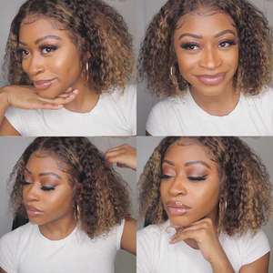 #4/27 Silky Kinky Curly HD Cierre Raw Virgin Vietnamita Doble dibujado Original <span class=keywords><strong>Cabello</strong></span> humano Glueless <span class=keywords><strong>Corto</strong></span> 5x5 2x6 Transparente - Product Image 6