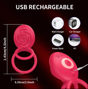 Hochwertiger Rosen-Ring zur Prostata-Stimulation, Penisring, Klitoris-Stimulator, Vibrator zur Verzögerung der Ejakulation, Erotikspielzeug für Paare - Product Image 4