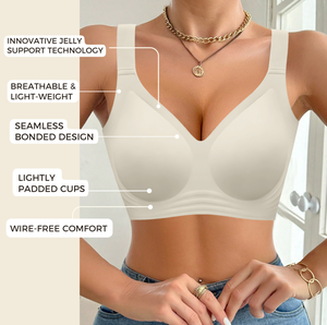 Glue Bonded Seamless Breathable Bra Women Wire Free Soft Support Push-Up Bralette Wide Strap Comfort Everyday <b>Underwear</b> 3 Colors - Product Image 4