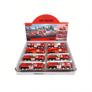 Camion de pompiers 1:55 en alliage moulé sous pression, ensemble de véhicules jouets à rétrofriction pour enfants de 5 à 7 ans - Product Image 2